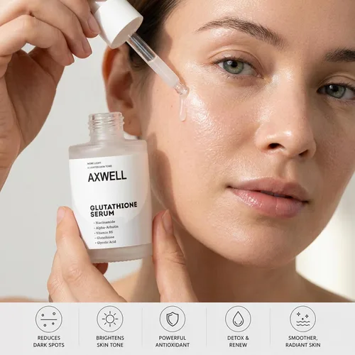 Vista 6 de Axwell Suero de tono uniforme de glutatión – Corrector de manchas oscuras con alfa arbutina, péptidos inteligentes, niacinamida y vitamina B5