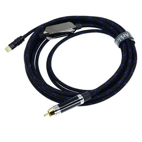 Vista 6 de Arklove Cable USB c a coaxial macho tipo c a interfaz de audio coaxial digital RCA hembra adaptador de cable spdif para amplificador de sonido DSD64