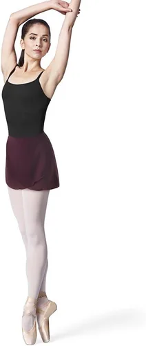 Vista 4 de Bloch Falda de ballet Vera Georgette para mujer, falda cruzada de ballet Vera Georgette Berenjena