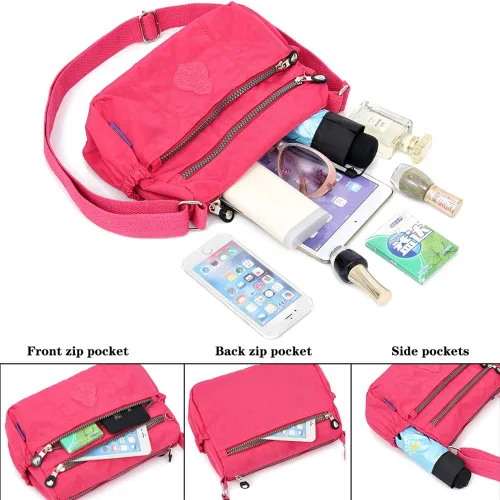 Vista 5 de MINTEGRA Bolso de hombro para mujer, bolso cruzado impermeable, bolso de viaje de nailon ligero