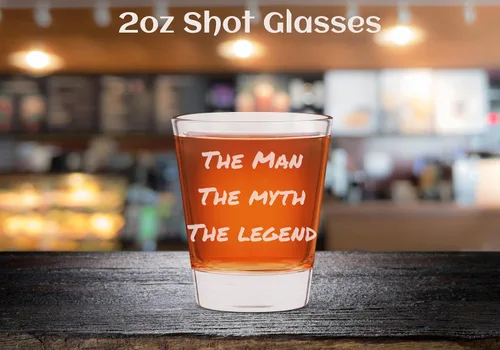Vista 2 de Vaso de chupito personalizado, vasos de texto personalizados, grabado con láser, 2 onzas para él y ella, juego a granel (1)