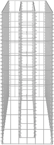 Vista 7 de vidaXL Gabion - Maceta elevada para pared, jardín, césped, patio, jardín, jardín, jardín, jardín, jardín, flores, acero galvanizado, 35.4 x 35.4
