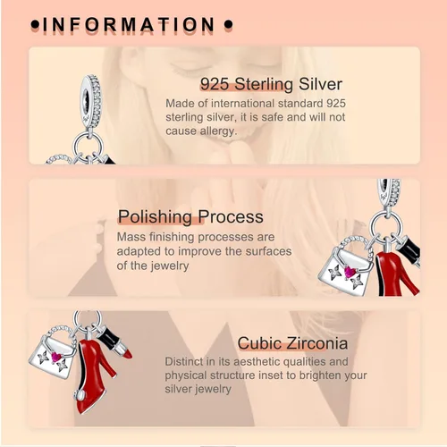 Vista 3 de NJXINJIABO 925 Sterling Silver Love Family Mom Sister Charms for Bracelets and Necklaces Love Family Mom Animal Dangle Pendants Beads Charms Jewelry