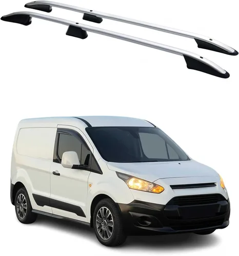 Vista 15 de Barra de techo OMAC con raíles laterales para Ford Transit Connect 2010-2013 L1 SWB, negro, aluminio, 2 piezas