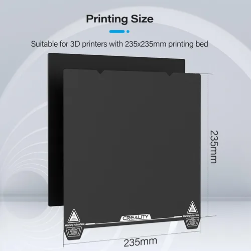 Vista 7 de Creality Placa de construcción original Ender 3 S1, hoja PEI de superficie texturizada de 235x235mm, placa de cama magnética, extraíble, flexible