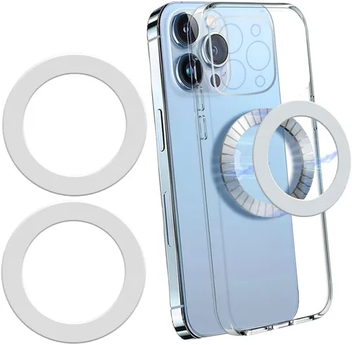 Vista 12 de Anillos adaptadores magnéticos 2 piezas compatibles con MagSafe, para Kindle Pop Socket Magnetic, para accesorios Magsafe y carga inalámbrica