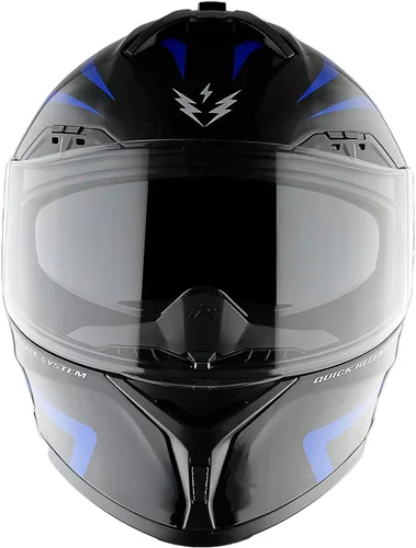 Vista 7 de 1Storm Nuevo Casco Modular de Motocicleta con Visera Dual, Protección Solar Completa y Luz Trasera LED Recargable: LED-X90 Flecha Azul