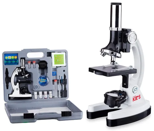 Vista 2 de AmScope Kit STEM de microscopio para principiantes (M30-ABS-KT2-W) + kit mágico de ciencia de National Geographic