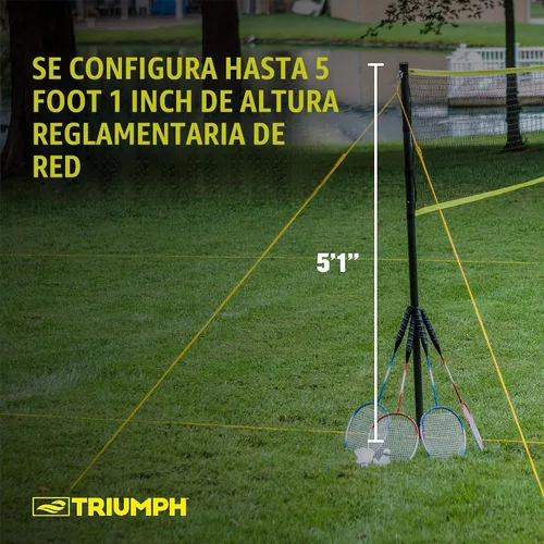 Vista 4 de Triumph Sports Badminton Set for Backyard & Outdoors with 4 Badminton Rackets, 3 Birdies, Net, Boundary Lines & Carry Bag