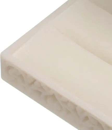 Vista 6 de Caja hueca de terciopelo para anillos de pareja, doble anillo, regalo de compromiso (beige)