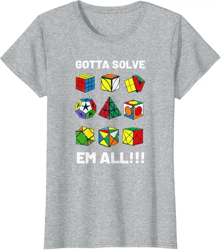 Vista 29 de Camiseta competitiva Puzzle Cube Gotta Solve Em All Speed Cubing
