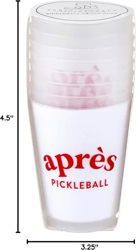 Vista 4 de Santa Barbara Design Studio Paquete de vasos de plástico reutilizables para fiestas, 8 unidades, 16 onzas, Pickleball