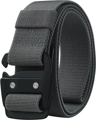 Vista 10 de WYuZe Cinturón elástico táctico para hombre, hebilla de metal de nailon elástico militar de 1.5 pulgadas