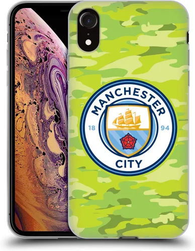 Vista 167 de Head Case Designs Funda de gel con licencia oficial del Manchester City Man City FC Blue Moon Badge Camou [protección de grado militar] compatible