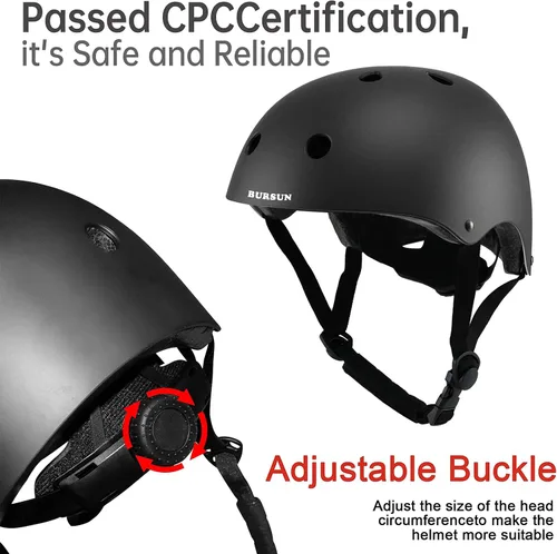 Vista 4 de Conjunto de casco de bicicleta para niños, casco ajustable para niños pequeños de 2 a 8 años con rodilleras, coderas y muñequeras Casco