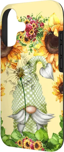Vista 2 de Floral Sunflower Motif for Dandelion Lovers and Summer Gnome Case for iPhone 17
