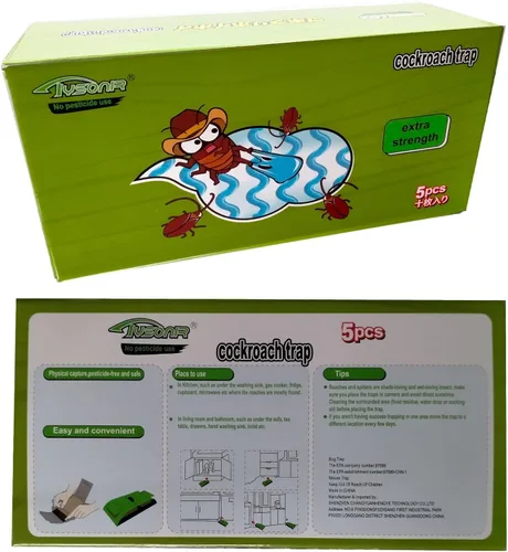 Vista 7 de Trampas para cucarachas, trampas de pegamento con cebo, trampa para cucarachas aptas para mascotas (5 unidades)