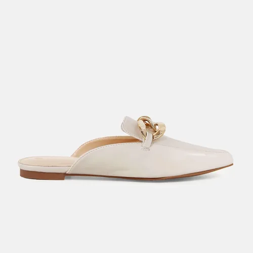 Vista 2 de Juliet Holy Mocasines planos para mujer, con puntera puntiaguda, sin espalda, sin cordones, con cadena de metal