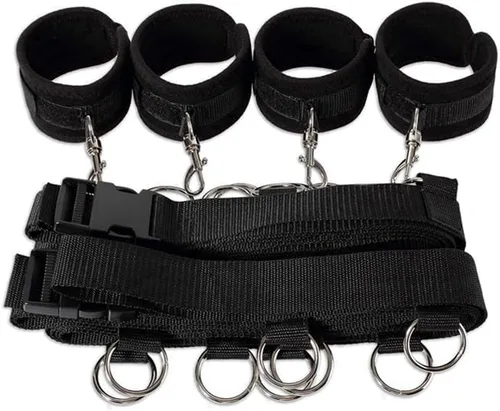 Vista 3 de Correas de cama sexual para parejas, bandas de resistencia sexual, cuerdas de sujeción de cama de tamaño completo, cuerdas y cordones para adultos