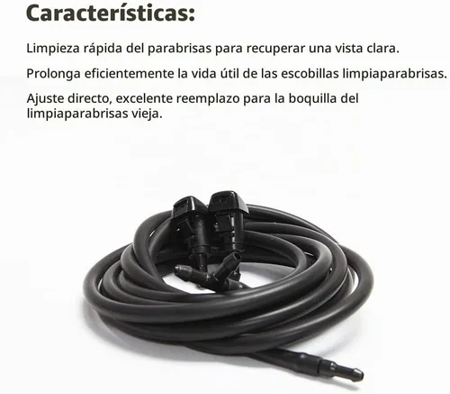 Vista 2 de Kit de boquillas para limpiaparabrisas para Chrysler, Dodge, Ram Washer Jet y manguera de fluido con conector