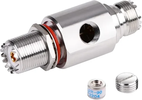 Vista 4 de Protector contra sobretensiones relámpago UHF PL-259 Socket PL259 Socket (UHF hembra) a zócalo SO239 (UHF hembra) mamparo para radio CB