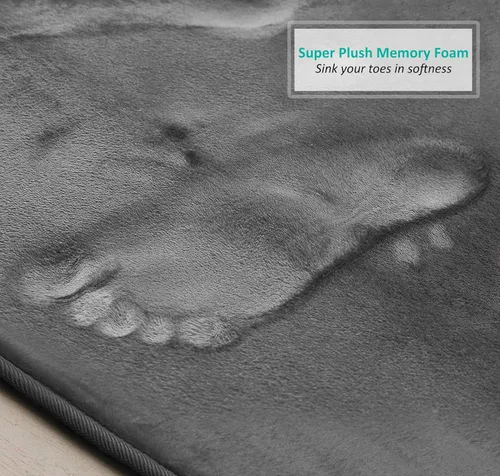 Vista 6 de Clara Clark Juego de alfombras de baño de 3 piezas, alfombras de baño de espuma viscoelástica de terciopelo para baño, antideslizantes, alfombras