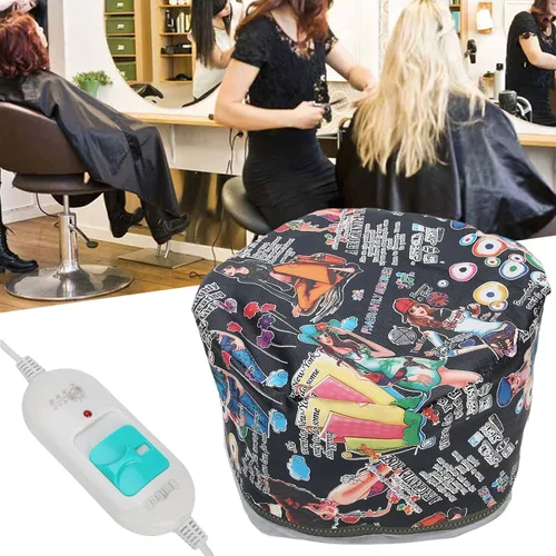 Vista 2 de Gorro eléctrico para el cabello, tratamiento térmico con vaporizador de spa, gorro nutritivo, control de temperatura ajustable, gorro suave