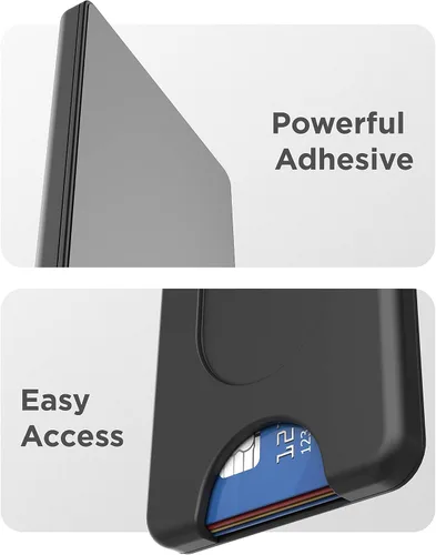 Vista 3 de ENCASED Tarjetero adhesivo para teléfono (compatible con PopSocket) con capacidad para hasta 4 tarjetas (negro)