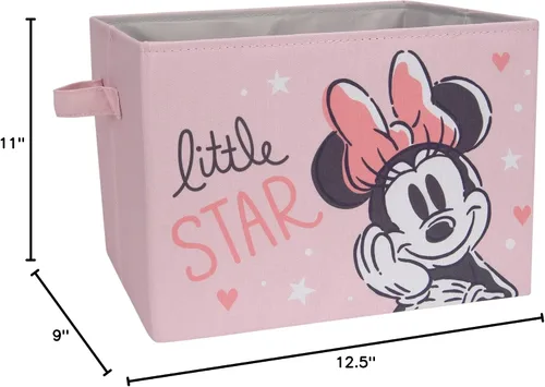 Vista 5 de Lambs & Ivy Disney Baby Minnie Mouse - Cesta de almacenamiento plegable, color rosa