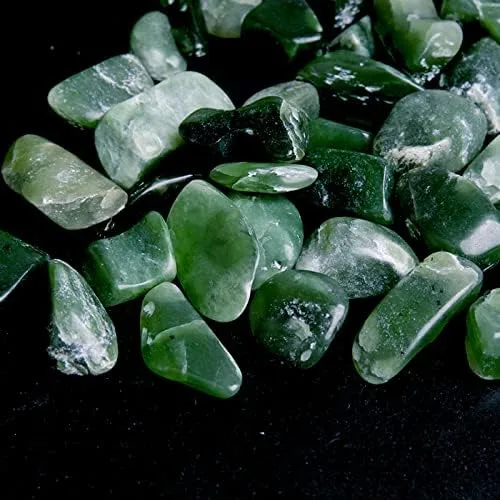 Vista 4 de 7.05 oz Natural Jade Verde Piedra Suelta Libre de Cuentas Tumbled Gemstone Chip