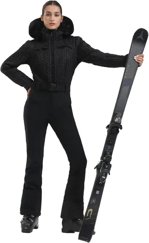 Vista 119 de GSOU SNOW Traje de esquí para mujer, traje de nieve delgado de una pieza, chaqueta de nieve, impermeable, resistente al viento, deportes al aire