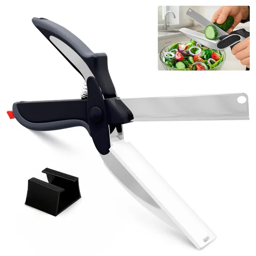 Vista 11 de Tijeras para aves de corral resistentes, tijeras de pollo de acero inoxidable con diseño de resorte, borde dentado antideslizante y bloqueo