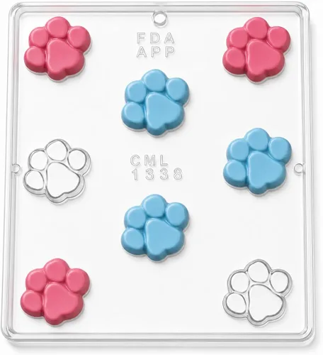 Vista 6 de Molde de caramelo de chocolate con estampado de patas de Baby Shower Blue's Clues Theme 1338