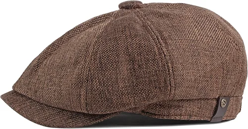 Vista 10 de Gorra de 8 paneles para hombre, estilo vintage, con banda elástica, transpirable, ligera, para conducir cabbie hiedra Caqui