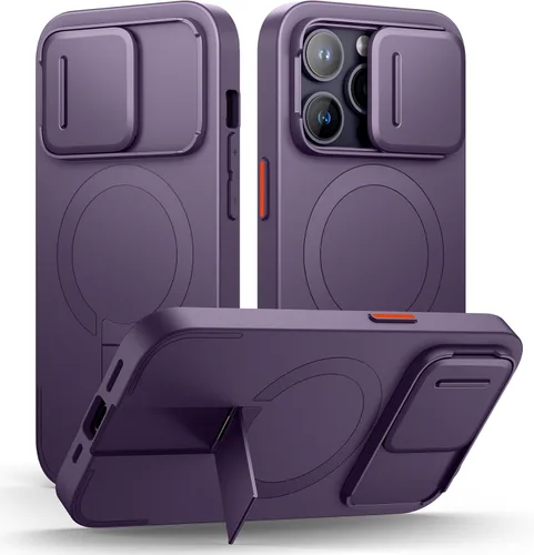 Vista 21 de SURITCH Funda para iPhone Air con cubierta de control de cámara, funda deslizante para cámara y soporte ajustable, compatible con MagSafe, a prueba
