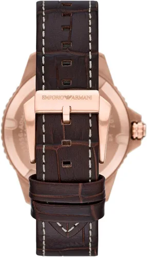 Vista 3 de Emporio Armani Reloj deportivo inspirado en buceo para hombre con correa de acero inoxidable, cerámica o silicona