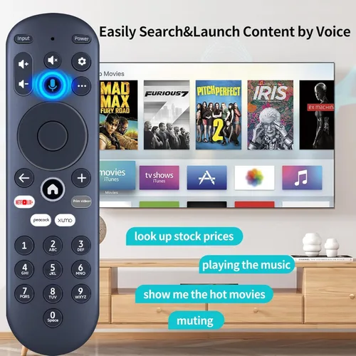 Vista 3 de Reemplazo para control remoto de voz del reproductor de caja de transmisión Xumo TV Element, compatible con Element 65” 4K UHD HDR Xumo TV E500AC65C