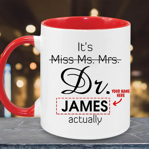 Vista 5 de Taza personalizada de realidad – Taza personalizada con nombre para graduación de doctorado, regalo de médico, divertida y perfecta para cumpleaños
