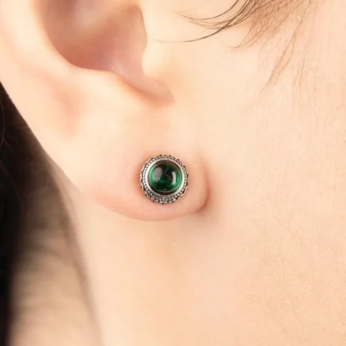 Vista 70 de Aretes de plata de ley con piedra natal de cristal real, joyería para mujer, moda occidental 925, envejecida, bohemia, hecha a mano, el mejor regalo