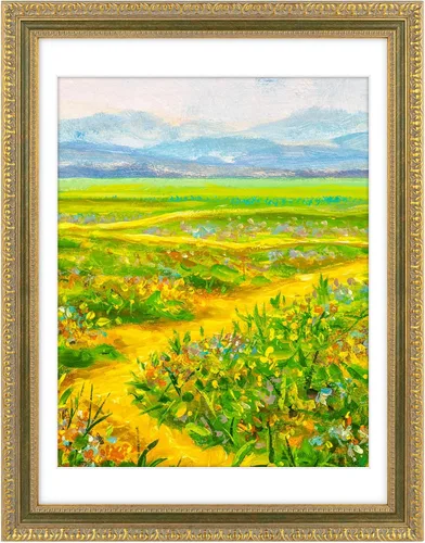 Vista 18 de Golden State Art, Marco de fotos vintage adornado de 14 x 18 pulgadas con paspartú blanco para fotos de 11 x 14 pulgadas o 14 x 18 pulgadas sin