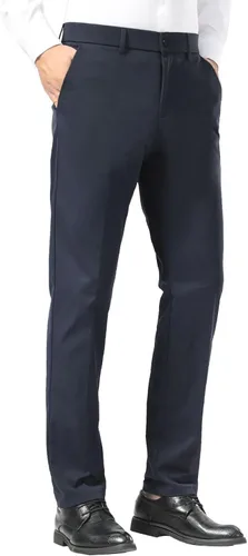Vista 10 de Plaid&Plain - Pantalones chinos, a los tobillos de corte ajustado, elásticos, color caqui, para hombre