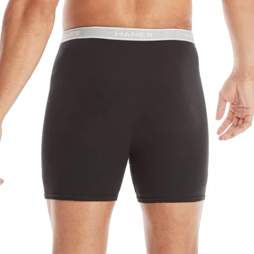 Vista 5 de Hanes Calzoncillos tipo bóxer para hombre, ropa interior de algodón suave y transpirable con cintura ComfortFlex, paquete múltiple