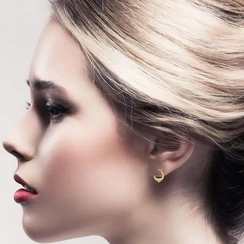 Vista 3 de Real 14k Heart Hoop EarringsSolid Yellow Gold Jewelry for Women and Girls Round Shiny Hoops EarringThe Gifts