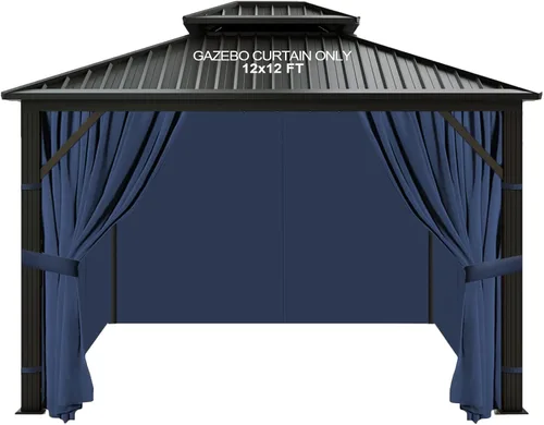 Vista 12 de slashome - Cortinas impermeables para gazebo de 10'x10', para exteriores, negras, universales, de repuesto, 4 paneles, paredes laterales