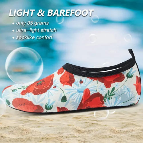 Vista 3 de Deevike Zapatos acuáticos para mujeres y hombres, estilo descalzo, de secado rápido, calcetines de agua sin cordones para playa, piscina, natación