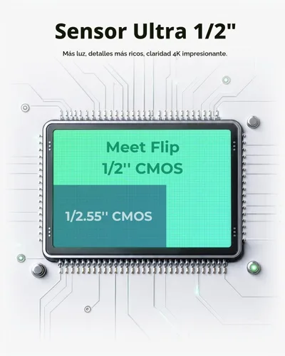 Vista 2 de OBSBOT Meet Flip Foldable 4K Webcam for Laptop with 1/2" Sensor, AI Framing