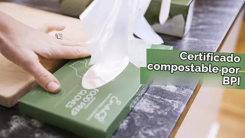 Vista 6 de Earth's Natural Alternative - Guantes desechables 100% compostables, sin látex, talla única, 100 unidades, para servicio de alimentos, preparación