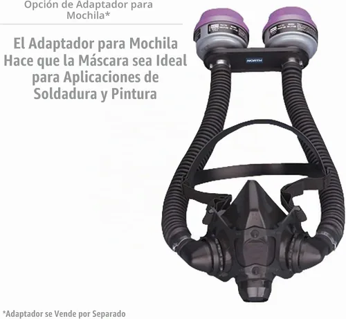 Vista 6 de NORTH Honeywell 550030M 5500 Series Low Maintenance Half Mask Respirators, Medium, 1' x 1' x 1