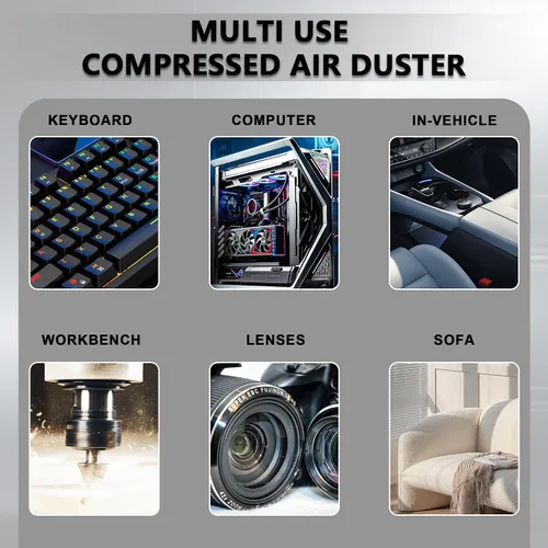 Vista 8 de Plumero de aire comprimido - Plumero de aire recargable ajustable de 3 Max-negro