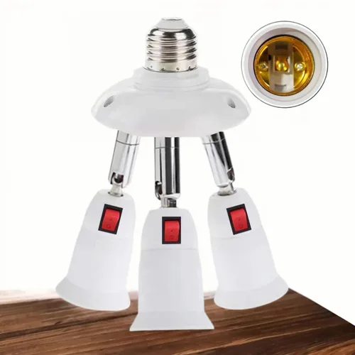 Vista 9 de Adaptador de enchufe divisor E26/E27 ajustable de 360° para bombillas LED estándar (paquete de 2)